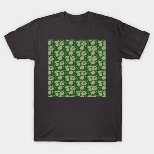 Green Shapes Pattern Background T-Shirt